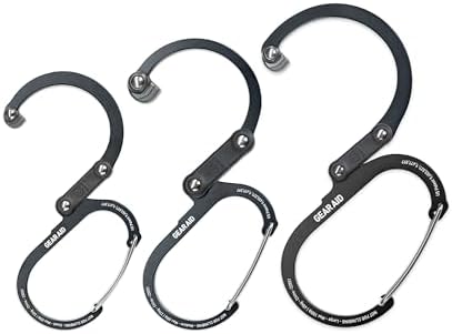 GEAR AID HEROCLIP 360° Swivel Carabiner Gear Clip and Hook (Medium) for Camping, Backpack, Suitcases and Garage Organization