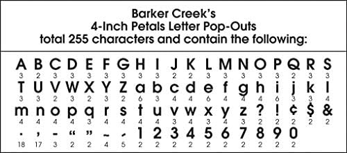Barker Creek Letter Pop-Outs, 4" Petals, Multicolor Designer Letters for Bulletin Boards, Breakrooms, Reception Areas, Signs, Displays, And More! 4", 255 Characters per Set (1733)