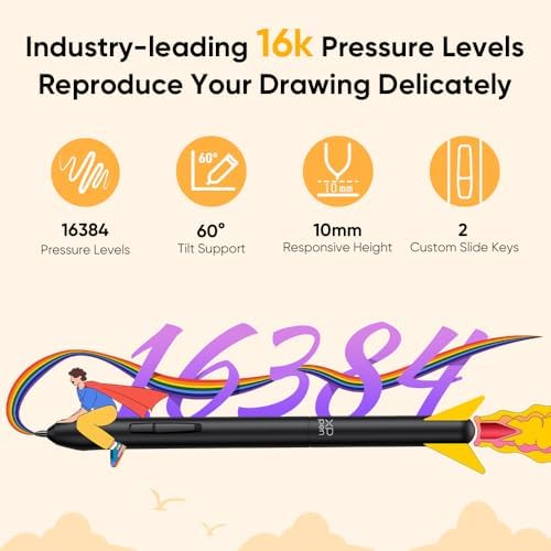 XPPen 6 * 4 inch Drawing Tablet with 16384 Pressure Levels IT640 Digital Graphic Art Tablet Battery-Free Stylus 60° Tilt Support OSU Drawing Pad for Beginner Compatible with Android Windows macOS