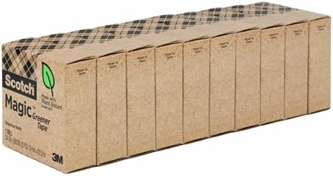 Scotch Magic Greener Tape, 0.75 in .x 900 in., 10 Rolls