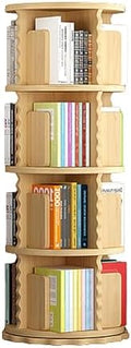 GAMAK Rotating Bookshelf Kids Bookshelf with Storage Small Bookshelf 360 Display 2-4 Tier Floor Standing Bookcase Used in Bedrooms Study Room (Size : Lace Edge, Color : Four)