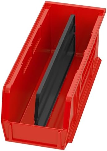 Akro-Mils 40224 Plastic Length Dividers for AkroBins Stackable Storage Bins Model 30224, Custom Storage Inserts for Tools, Crafts & Supplies, 6-Pack, Black
