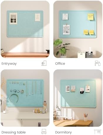 Fluxynara 23.6" x 17.1" Bulletin Board, Aqua Blue