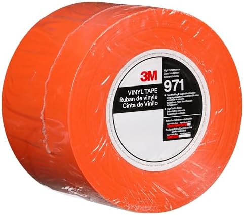 3M Durable Floor Marking Tape 971, Orange, 4 in x 36 yd, 17 mil, 1 Roll