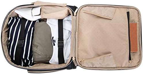 Kenneth Cole REACTION Chelsea 2-Piece Bundle - 17" 4-Wheel Spinner Underseat Carry-On Luggage & Matching 15" Laptop Backpack, Black