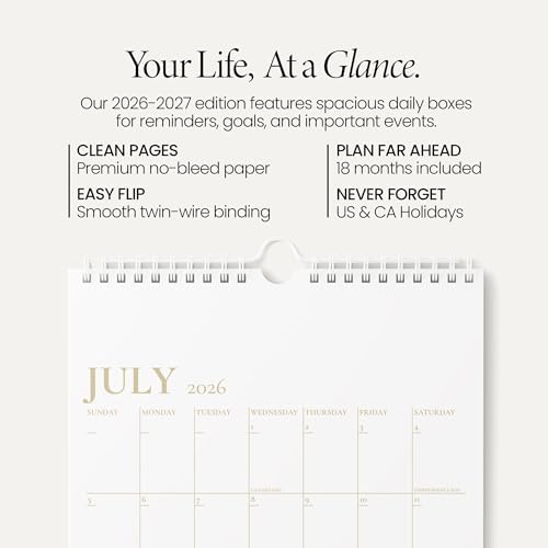 Karto Wall Calendar 2026-2027 11x17 in - Golden