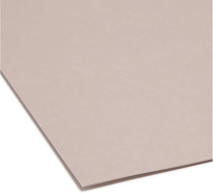 Smead File Folder, Reinforced 1/3-Cut Tab, Letter Size, Gray, 100 per Box (12334)