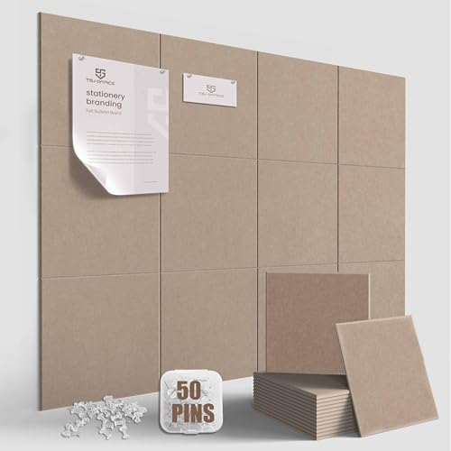 48"x36" Felt Corkboard Bulletin Board,TSJ OFFICE,12 Pack Wall,Dark Camel