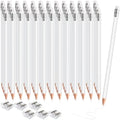 120 PCS Erasable Colored Pencils with Eraser Pre Sharpened Pencil 2 HB - Ideal for Checking, Grading, Tests & Office/School Supplies (White)