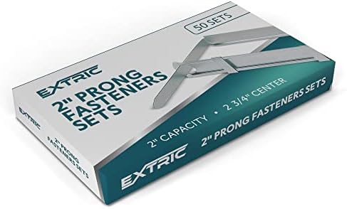Prong Paper Fasteners, 2" Capacity Fasteners, 2.75" Base, 50 Complete Base Set Paper Fastener Prong Fasteners