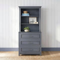 Martha Stewart Lily Pond Modular 3 Drawer Cabinet and Hutch, Slate Blue
