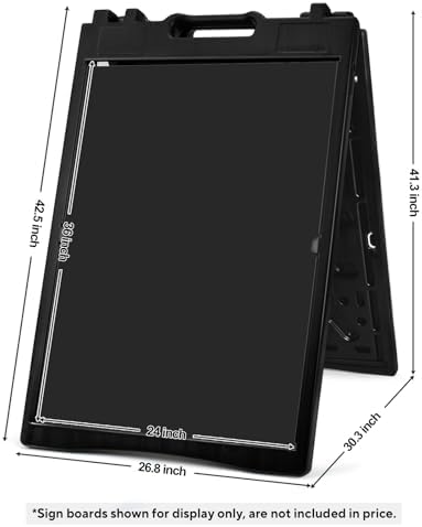 24x36 Inch Black Portable Foldable A Frame Sign Stand
