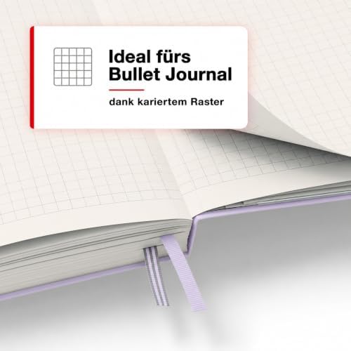 LEUCHTTURM1917 - Notebook Hardcover Medium A5-251 Numbered Pages for Writing and Journaling (Lilac, Squared)