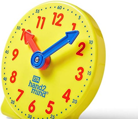 hand2mind Mini Geared Clock, Telling Time Teaching Clock, Analog Learning Clock for Kids, Learning to Tell Time, Teaching Classroom (Set of 12)