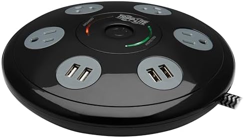 Tripp Lite Conference Surge Protector 4 5-15R 4 USB-A Ports 6ft Cord Black (TLP406USBUFO)
