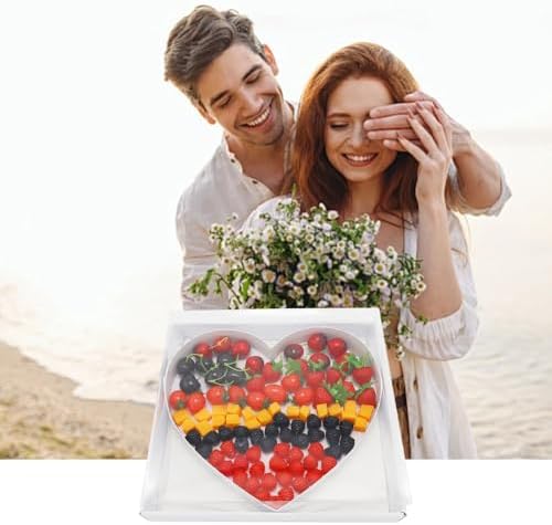 12" Fillable Cardboard Letter Charcuterie Gift Cupcake Box With Cover Sweets Packaging (Heart)