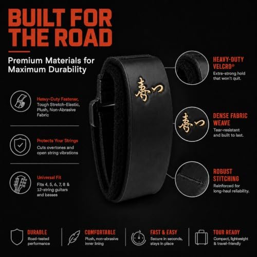 Gruv Gear Fret Wrap & Guitar Mute Matt Heafy EE Edition, Fretwrap for Acoustic, Electric & Bass | String Dampener Recording, Tapping & Practice Accessory (1 Pack, Small Matt Heafy EE Edition, Fits 4