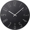 jomparis Black Wall Clock Modern Style Plastic Wooden Wall Clocks Decor 12 Inch Silent Non-Ticking for Office Home Bedroom