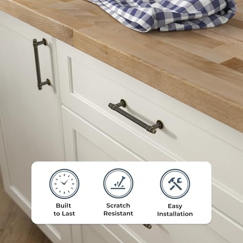 Franklin Brass Francisco (10-Pack) Cabinet Handles 4" Hole Center Pulls | Warm Chestnut Hardware Kitchen Door, Drawers, Dressers, Furniture P29617K-WCN-B