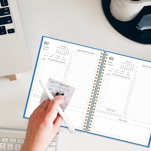 Daily Planner 2026-2027 - July 2026 to June 2027, 7" x 10", Blue