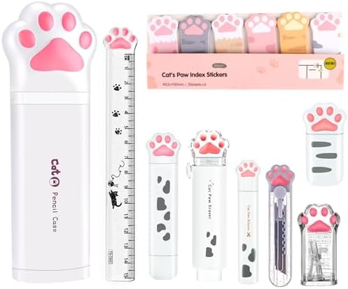 9Pcs Cute School Supplies, Cute Stationery,Includs Pencil Sharpener