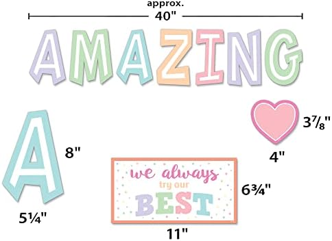 Teacher Created Resources Pastel Pop Amazing Things Happen Here Bulletin Board (TCR8413)