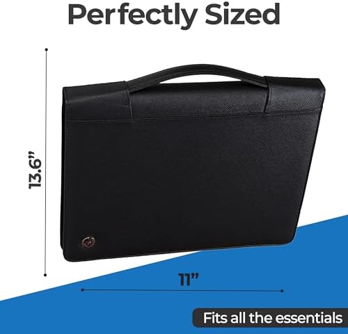 Case-it Zipper Padfolio | Letter Size | 3-Ring Binder | PAD-40 Black