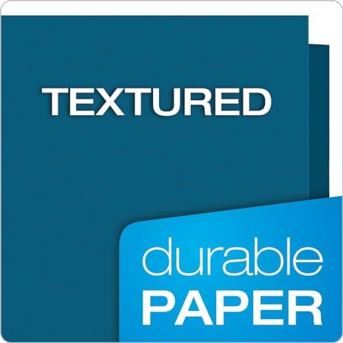 Oxford Two-Pocket Folders w/Fasteners, Blue, Letter Size, 25 per Box (57702)