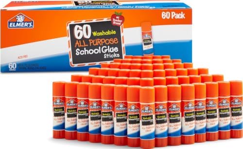 Elmer's All Purpose School Glue Sticks, Acid-Free and Washable, 7 Grams, 60 Count - Arts & Crafts, Projects, #1 Teacher Brand