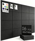 48" x 48" Cork Board Alternative, 16 Pack Felt Bulletin Board Tiles with 30 Adhesive Tabs Wall Push Pin Board for Office Classroom Bedroom Decor