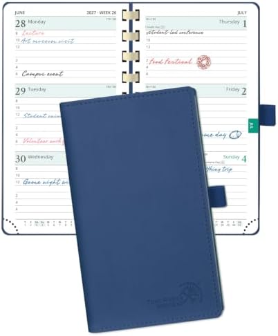 POPRUN 2027 Pocket Planner (Slim 3.5'' x 6.5'') Weekly and Monthly Calendar