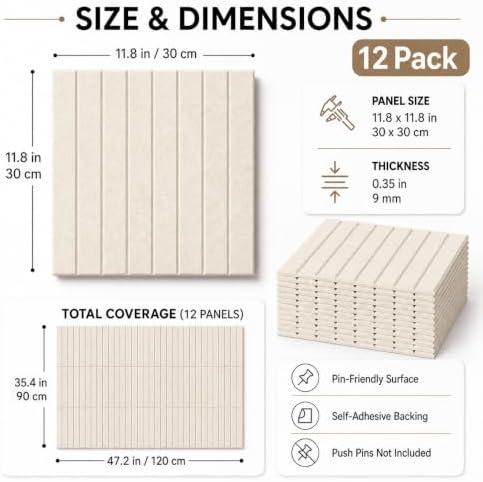 Stripe Felt Bulletin Board Tiles, Cork Board Alternative 48 x 36 in