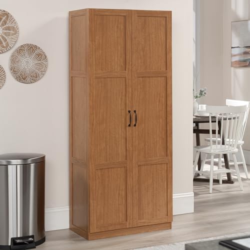 Sauder Select Storage Cabinet, Pantry Cabinet Kitchen Storage with Adjustable Shelves, Bathroom Storage Cabinet, in Highland Oak