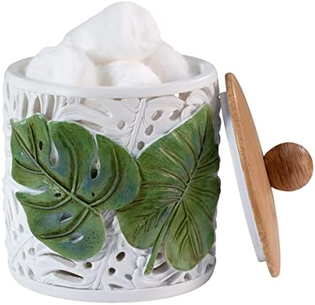 Avanti Linens - Covered Jar, Countertop Organizer, Leaf Inspired Home Decor (Viva Palm Collection)