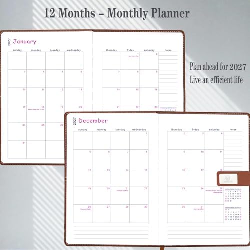 2027 Daily Planner – One Page Per Day, 12-Month Calendar Book(Jan–Dec 2027)