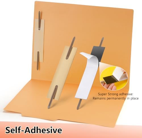 Self-Adhesive Prong Paper Fasteners- IMLIKE 2" Capacity,Strong Adhesion,Metal Fasteners，2.75" Base for Paper Folder or Files,100 pcs/Box (Pack of 2)