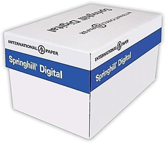 Springhill White 8.5” x 11” Cardstock Paper, 90lb, 163gsm, 2,000 Sheets (8 Reams) – Premium Lightweight Cardstock, Printer Paper with Smooth Finish for Greeting Cards, Flyers, Scrapbooking – 015101C
