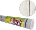 Teacher Created Resources Better Than Paper Bulletin Board Roll, 4' x 12', White Wood Design, 4 Rolls