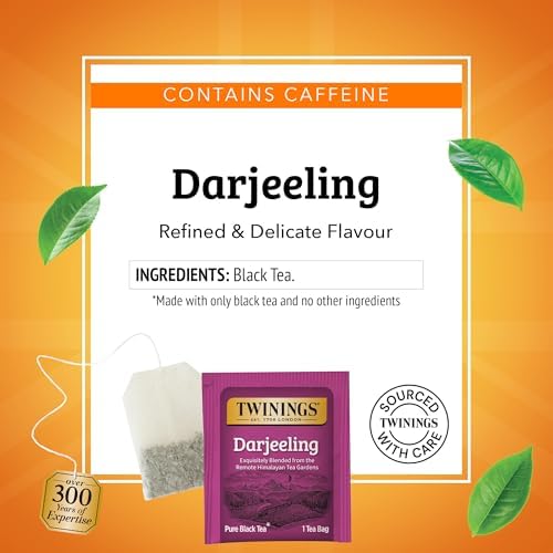 Twinings Darjeeling Himalayan Black Tea Bags, 20 CT Box (6 Pack)