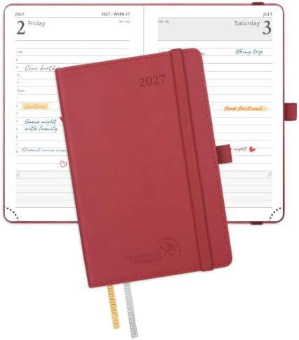 POPRUN 2027 Small Daily Planner One Page Per Day,Pocket Size Daily Calendar