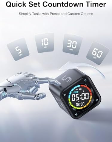 Ticktime TK3 Pomodoro Timer Cube for Focus, Study, Work, Task, ADHD,Kitchen