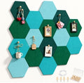 6.7 x 5.9 in 16 Pcs Hexagon Cork Board Tiles, Felt Pin Boards, Turquoise