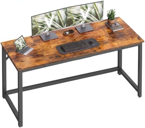 VASAGLE Computer Desk, Steel Frame Gaming Desk for Home Office, 55.1 Inch