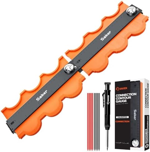 Saker Contour Gauge Profile Tool Set,Unlimited Connection 2PCS and Pencil