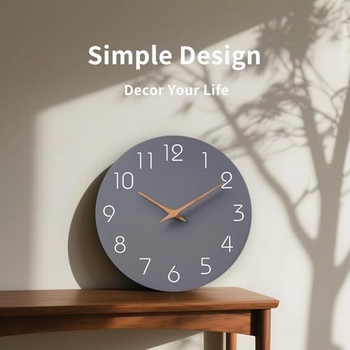 Mosewa Wall Clock 14" Battery Operated Silent Non-Ticking Simple Modern