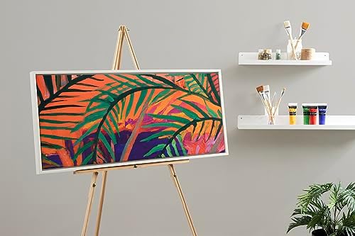 Kate and Laurel Sylvie Blank Framed Canvas Wall Art, 18x40 White, Modern Empty Canvas for Paint-Your-Own Art, Premium Framed