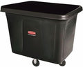 Rubbermaid Commercial Products Bulk Cube Truck with Wheels, 8 Cu. Ft., Black, Transport up to 300 lb. of Waste/Laundry/Linen/Supply/Packaging Material for Hospital/Hotel/School