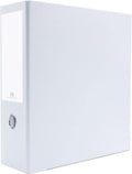 3-Ring Premium High-Capacity Binder - White, 4" Spine, by Bindertek | 675 Sheet Capacity, 3" D-Rings, Linen-Textured Covers, Steel Reinforced Edges, Spine Label Included