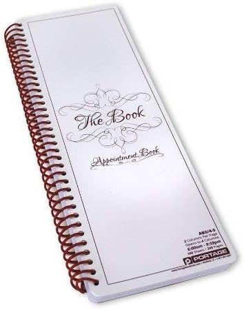 Portage Notebooks Appointment Book – Large 5" x 13.5" Undated Planner for Daily Scheduling - 2 Column Professional Daily Planner Undated for Office, Home, or Salon Use