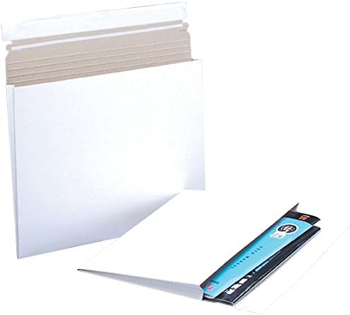Top Pack Supply Gusseted Flat Mailers, 12 1/2" x 9 1/2" x 1", White (Pack of 100)